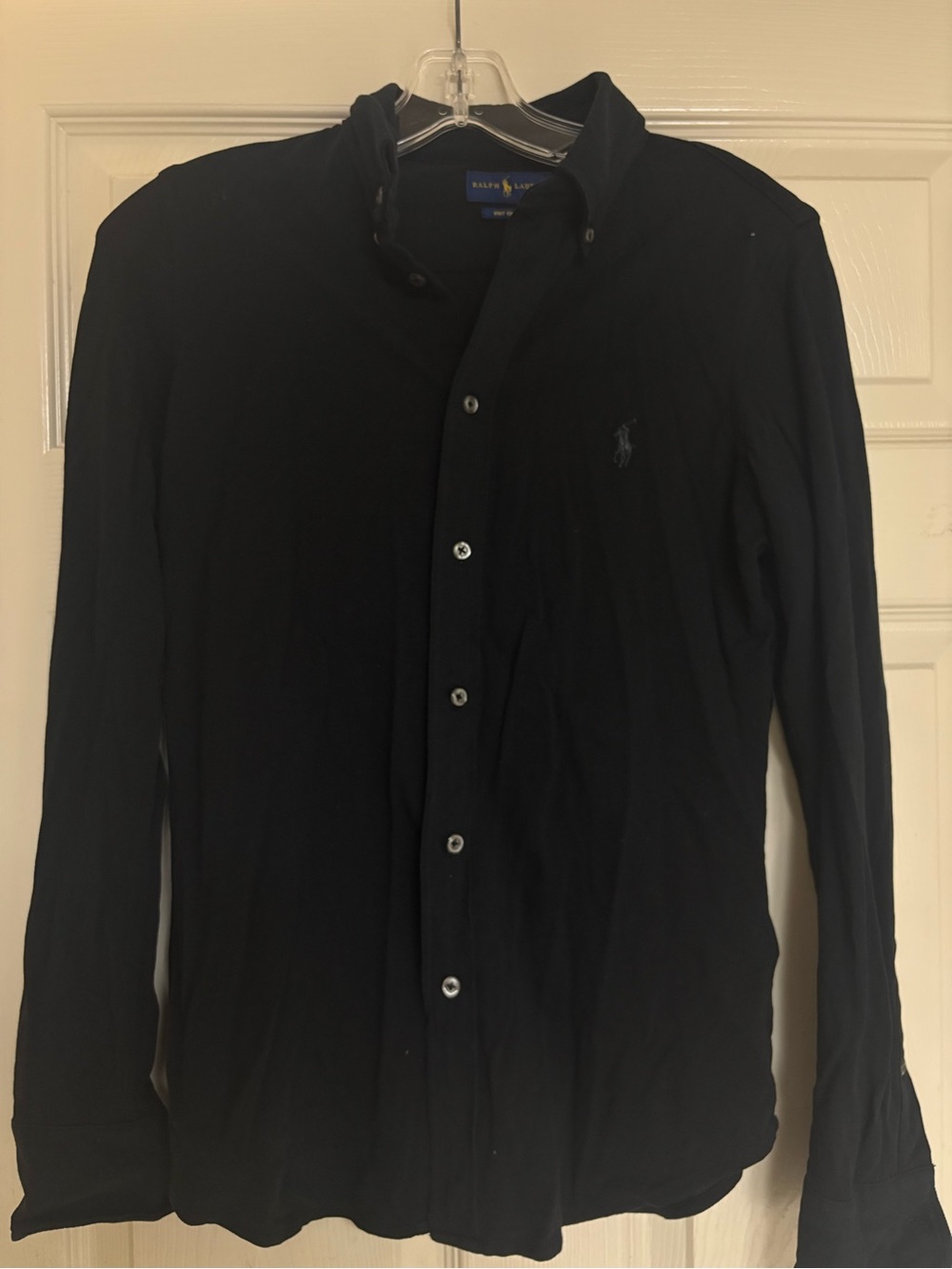 Ralph Lauren Black Long-Sleeve Button-Down Shirt with Polo Logo